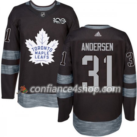 Adidas Maillot de Hockey Toronto Maple Leafs Frederik Andersen 31 1917-2017 100th Anniversary Noir Authentic - Homme